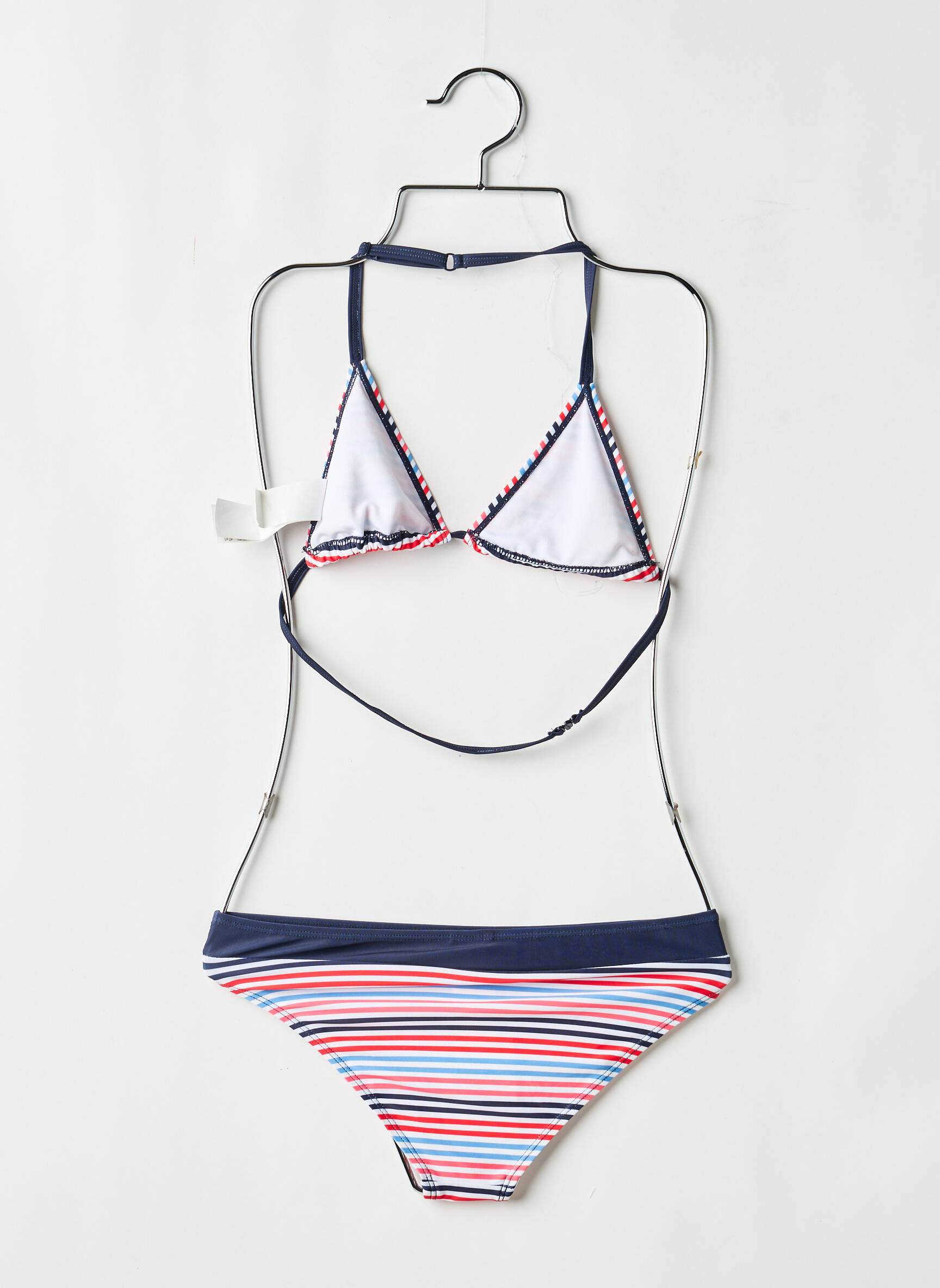 Maillot de bain 2 pièces imprimé rayures bleu LOSAN fille