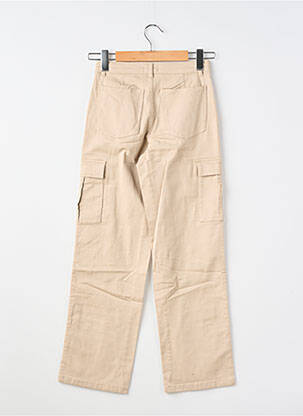 Pantalon cargo tissage denim taille ajustable beige ONLY fille