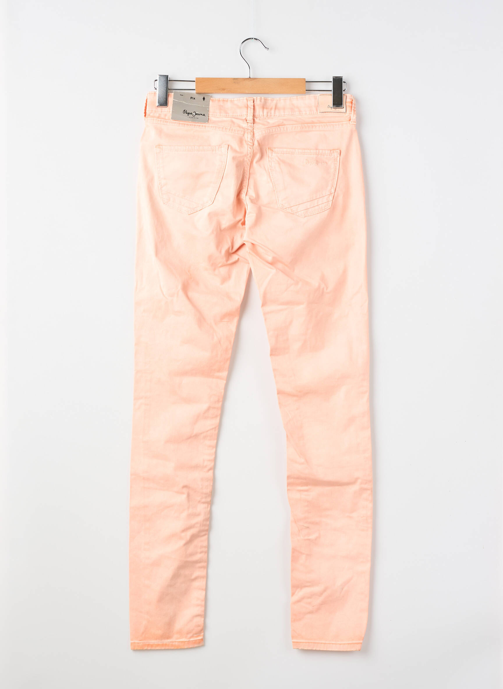 Pantalon slim tissage popeline taille ajustable orange PEPE JEANS fille