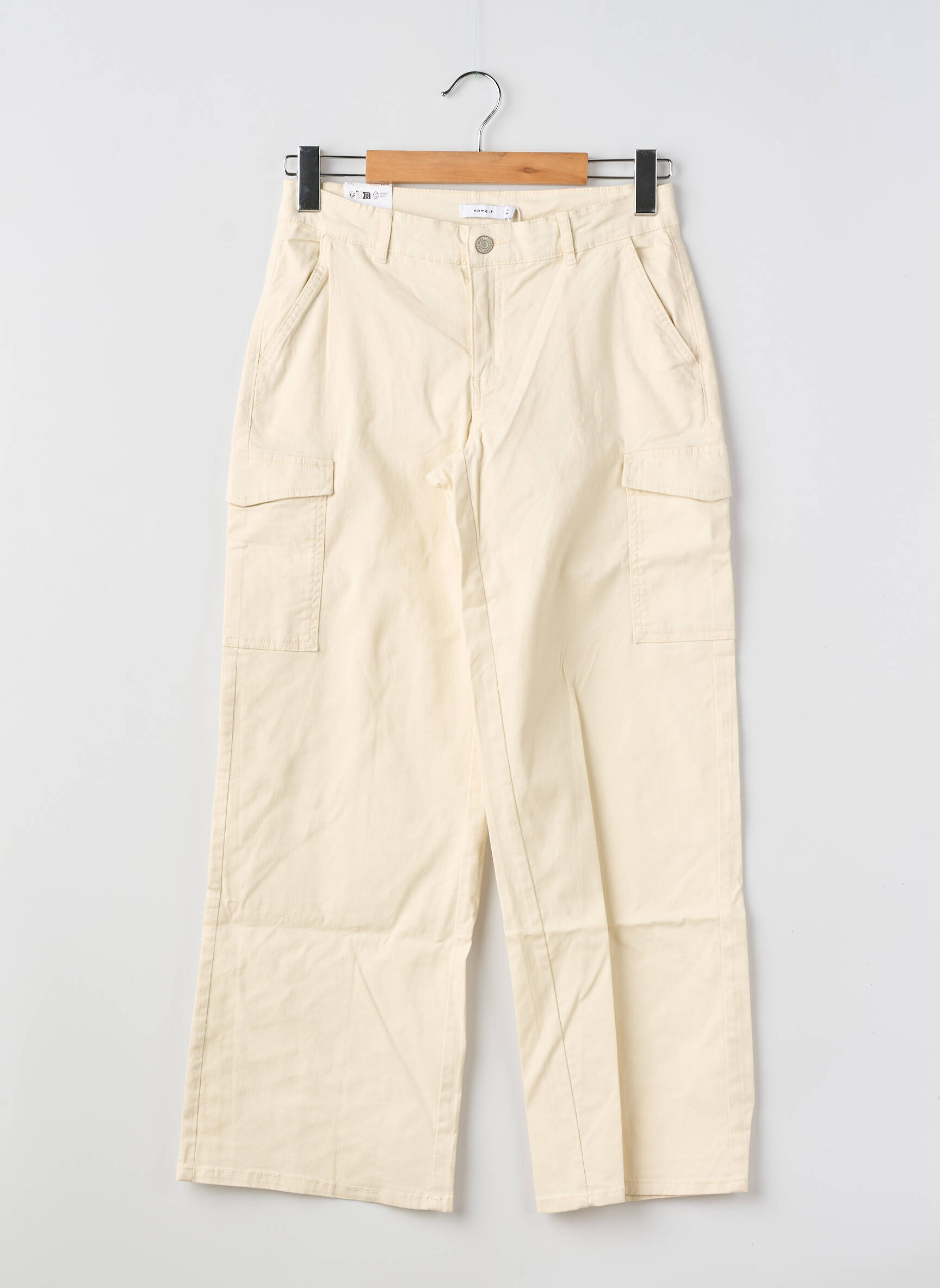 Pantalon cargo tissage popeline taille ajustable beige NAME IT fille