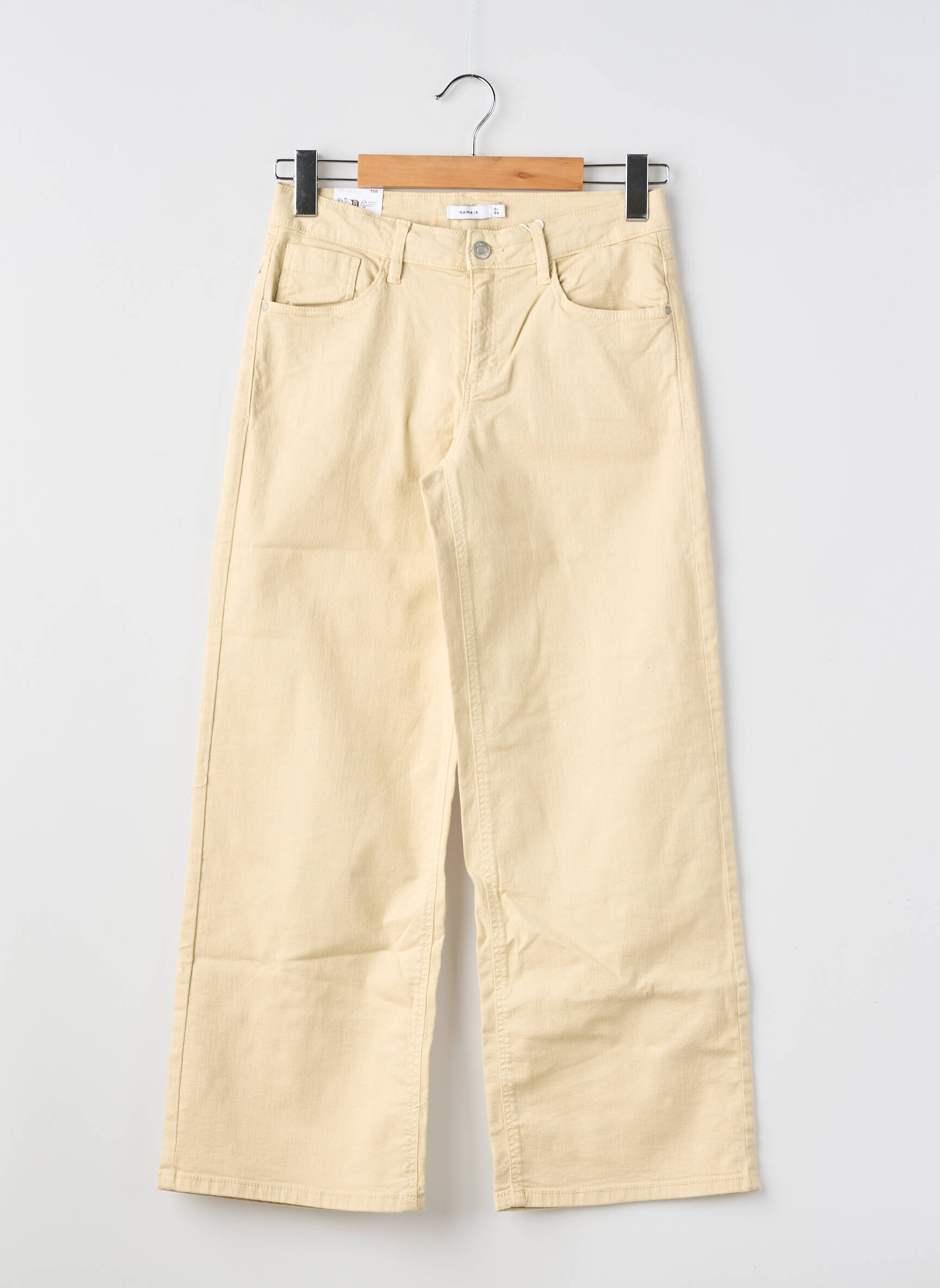 Jeans coupe large stretch taille ajustable beige NAME IT fille