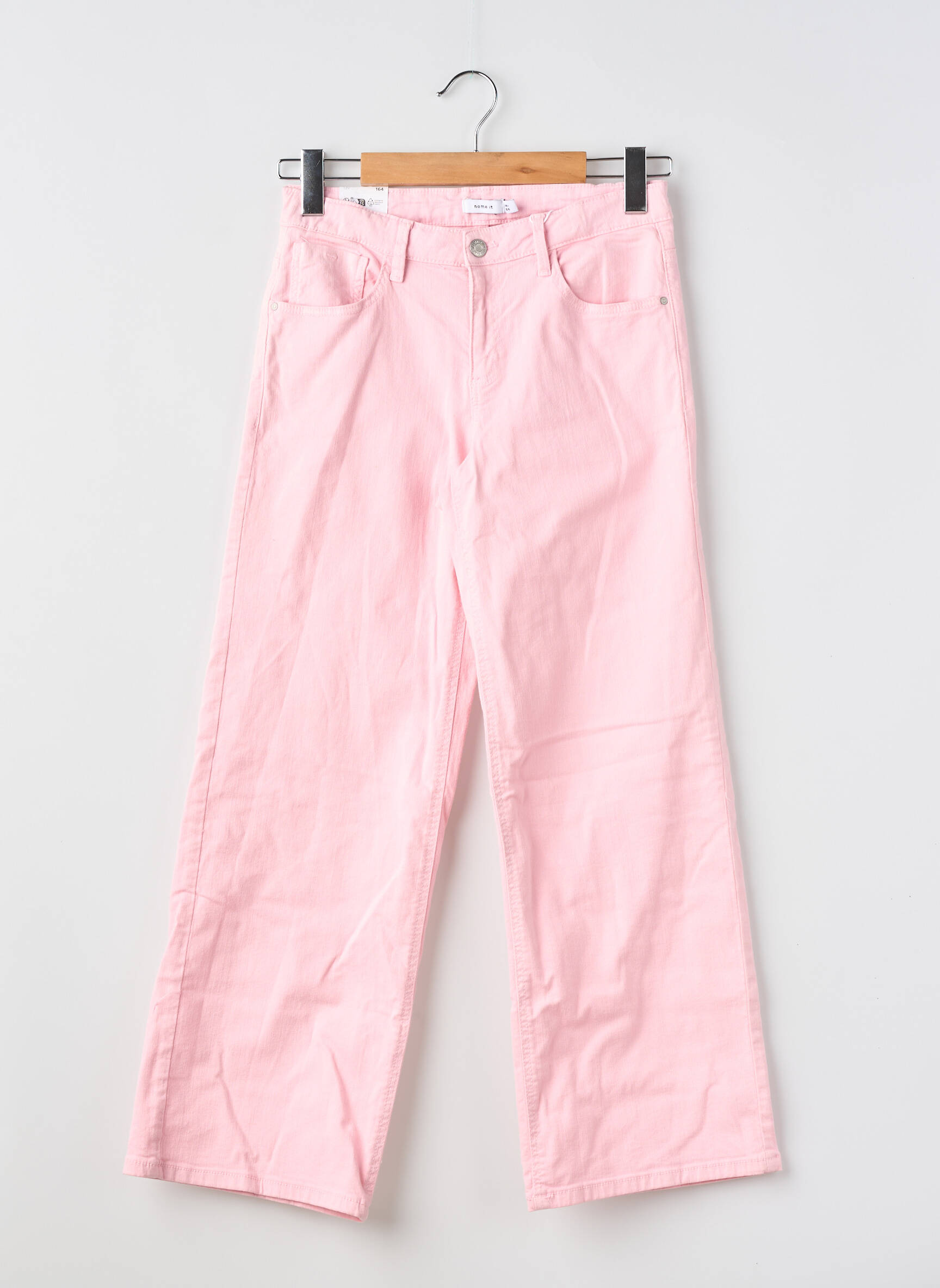 Jeans coupe large stretch taille ajustable rose NAME IT fille