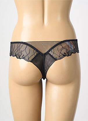 Tanga effet matière satinée noir LISE CHARMEL femme