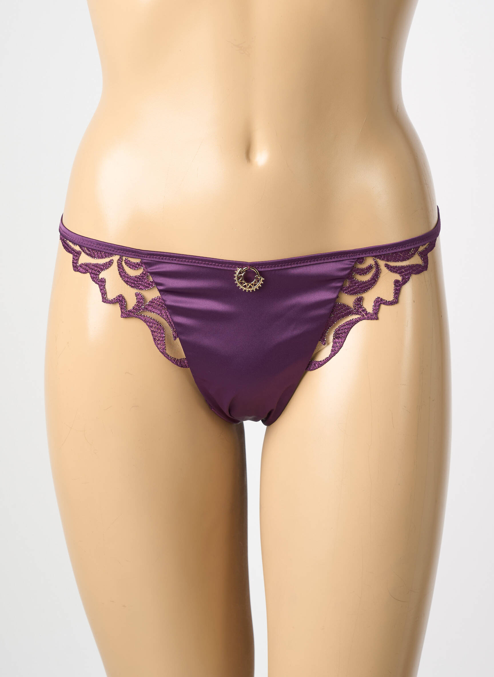 Culotte effet matière satinée violet PRELUDE femme