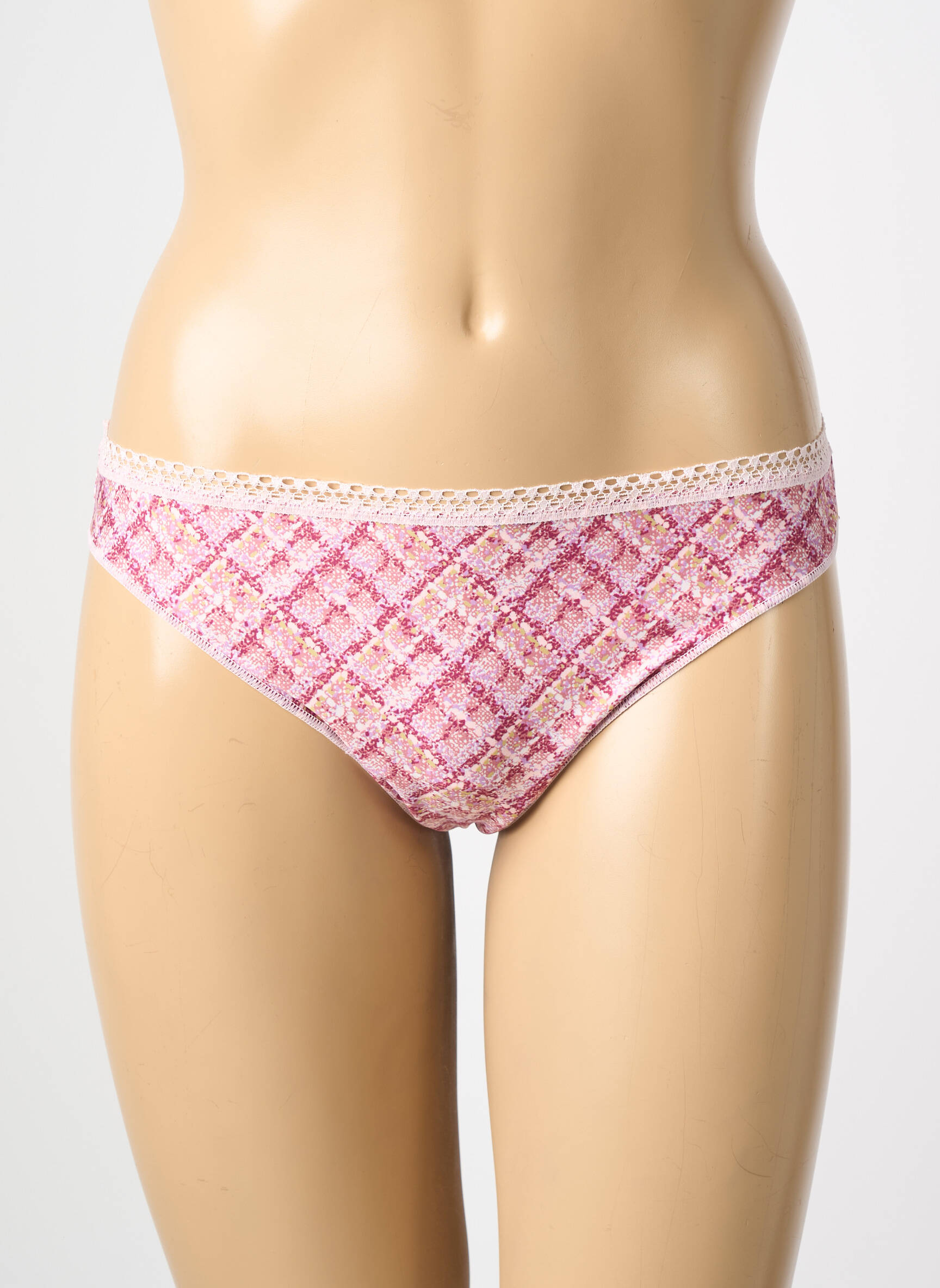 Tanga effet matière satinée rose ANTIGEL femme