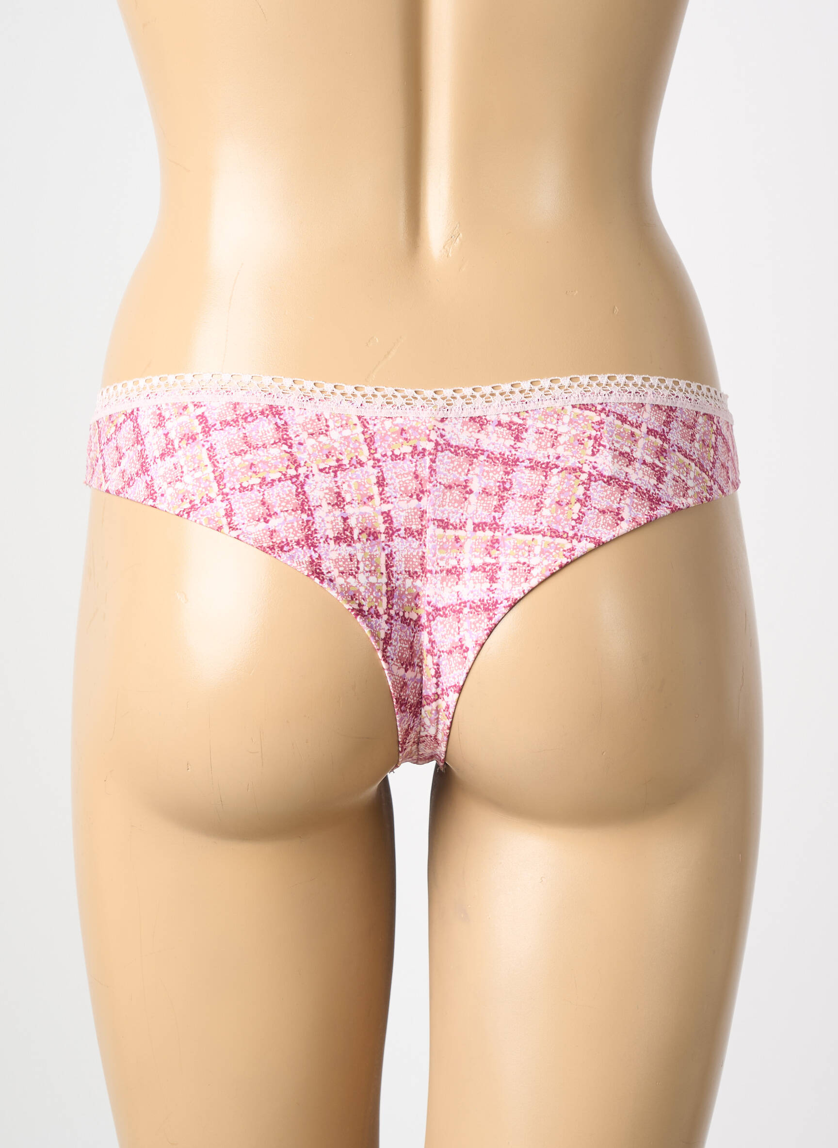 Tanga effet matière satinée rose ANTIGEL femme