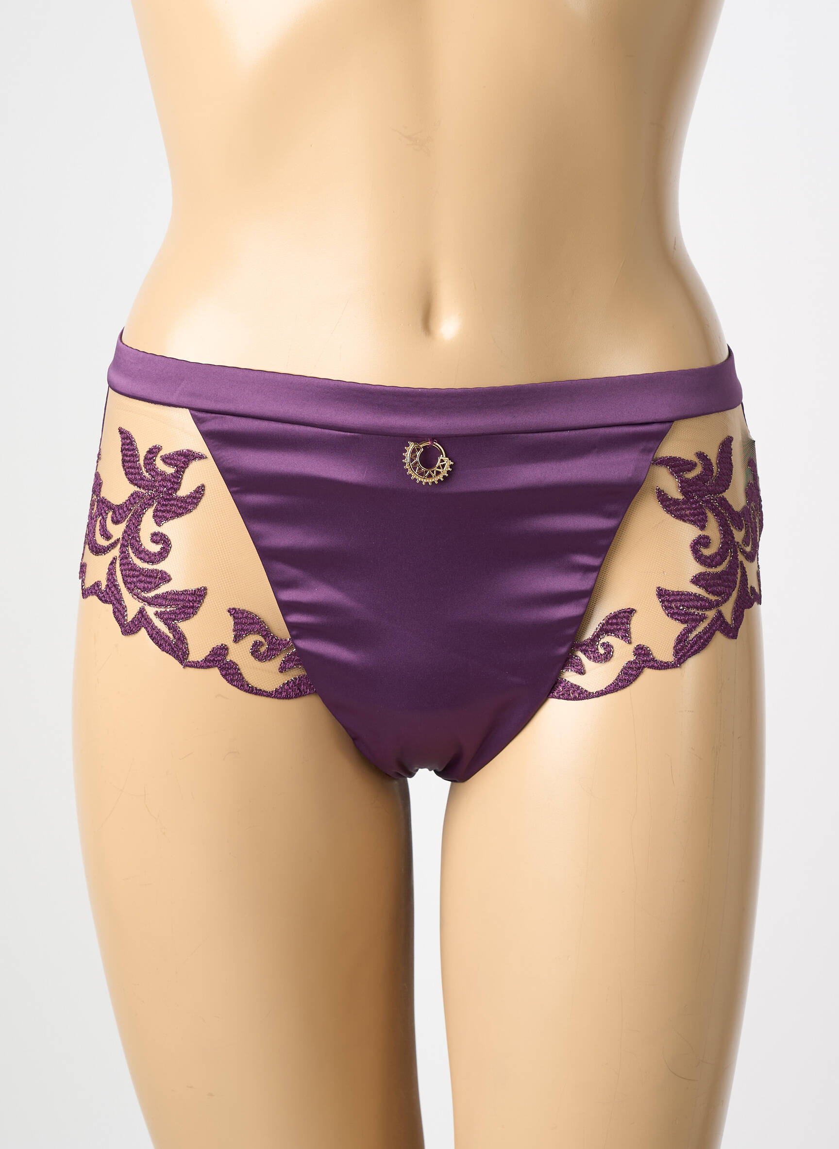 Shorty tissage satiné violet PRELUDE femme