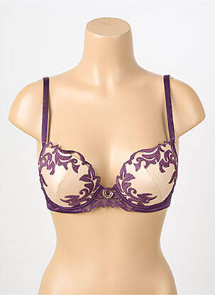 Soutien-gorge effet matière satinée haut soutien-gorge push-up violet PRELUDE femme