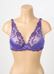 Soutien-gorge effet matière satinée haut soutien-gorge emboitant violet LISE CHARMEL femme