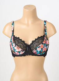 Soutien-gorge effet matière satinée haut soutien-gorge push-up noir ANTIGEL femme