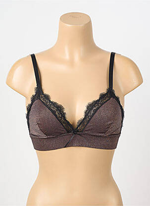 Soutien-gorge effet matière satinée haut soutien-gorge emboitant marron ANTIGEL femme