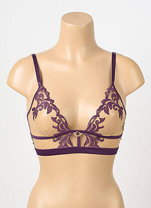 Soutien-gorge effet matière satinée haut soutien-gorge emboitant violet PRELUDE femme