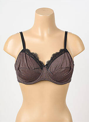 Soutien-gorge effet matière satinée haut soutien-gorge emboitant marron ANTIGEL femme