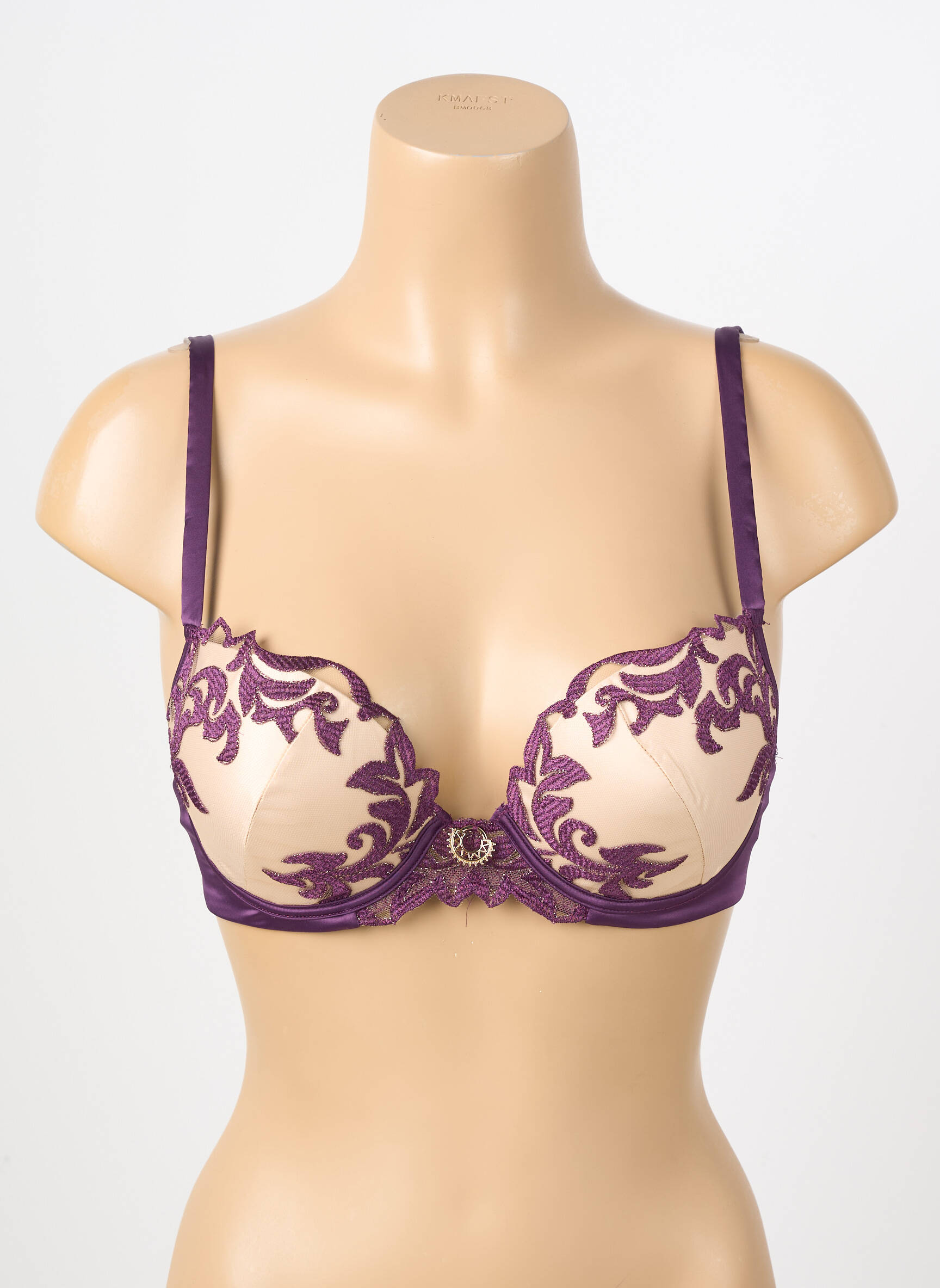 Soutien-gorge effet matière satinée haut soutien-gorge push-up violet PRELUDE femme