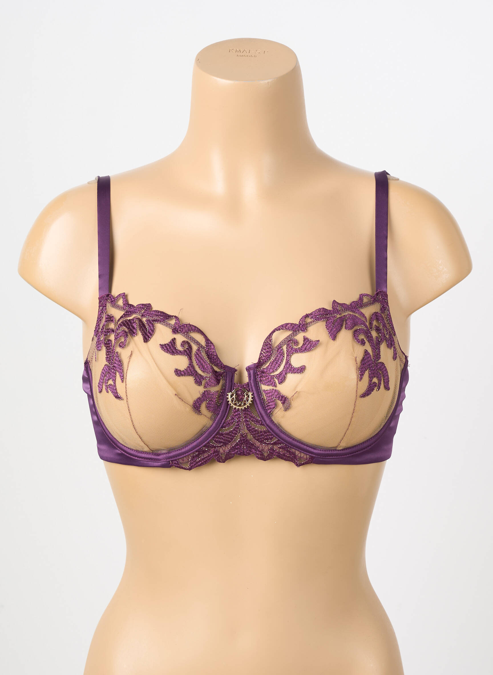 Soutien-gorge effet matière satinée haut soutien-gorge emboitant violet PRELUDE femme
