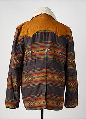 Manteau long finition intérieure fourrure synthétique sans capuche noir IRON AND RESIN homme