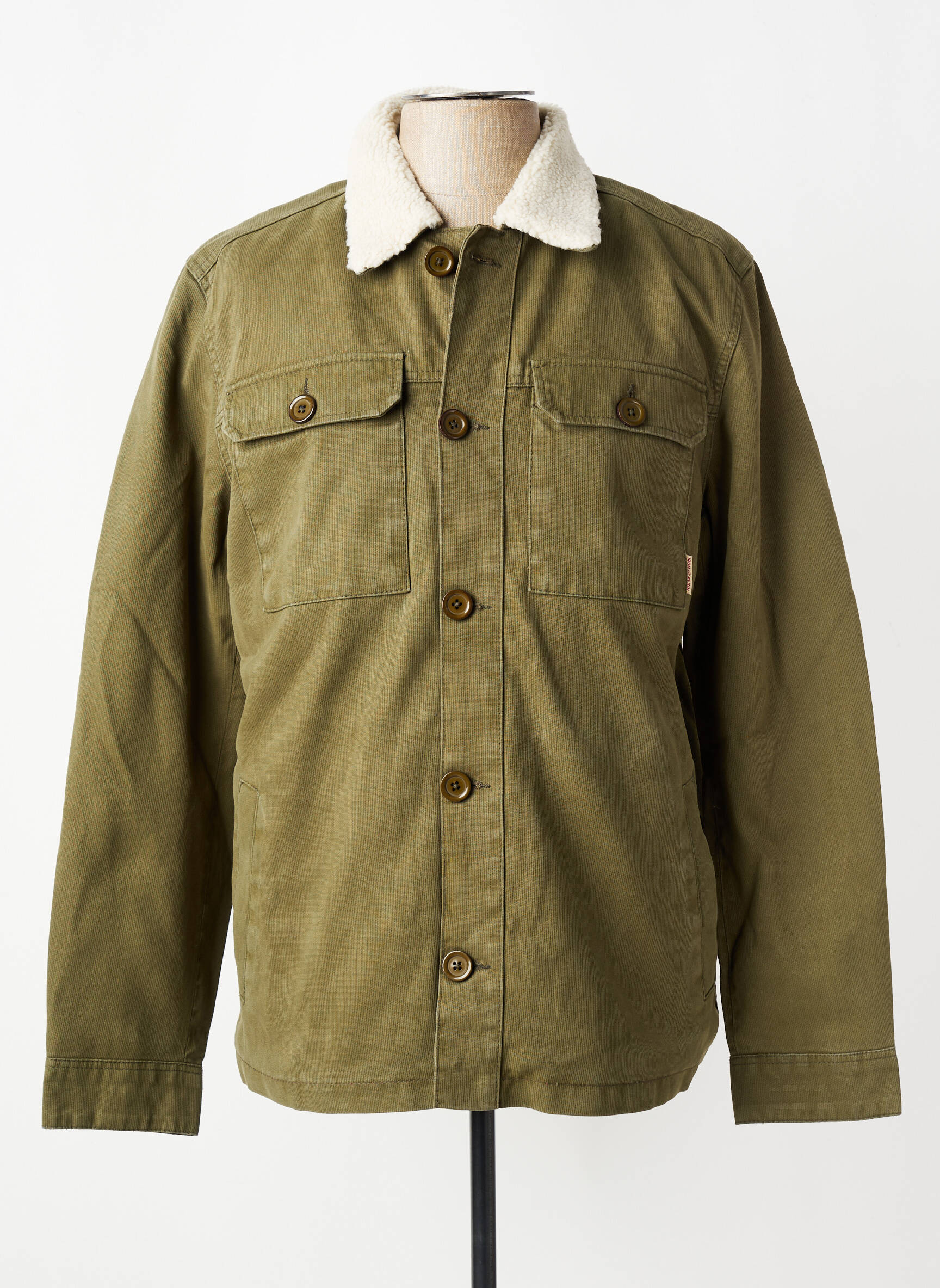 Veste casual fermeture boutonnée sur le devant vert IRON AND RESIN homme