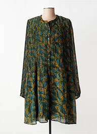 Robe mi-longue coupe fluide manches longues vert RUE MAZARINE femme