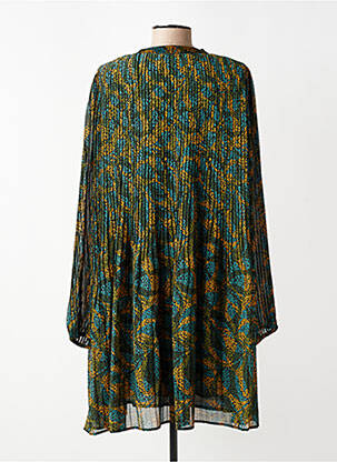 Robe mi-longue coupe fluide manches longues vert RUE MAZARINE femme
