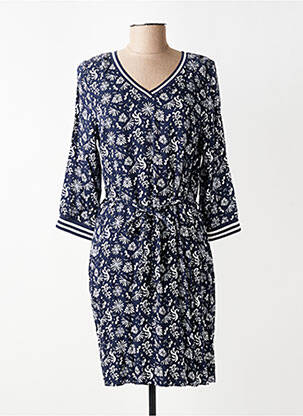 Robe courte manches 3/4 manches 3/4 bleu MISE AU GREEN femme