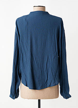 Chemisier tissage crêpe manches longues bleu TEDDY SMITH femme
