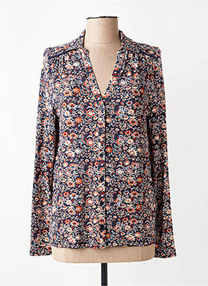Chemisier imprimé fleurs manches longues bleu MISE AU GREEN femme