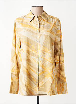 Chemisier tissage crêpe manches longues orange YAYA femme