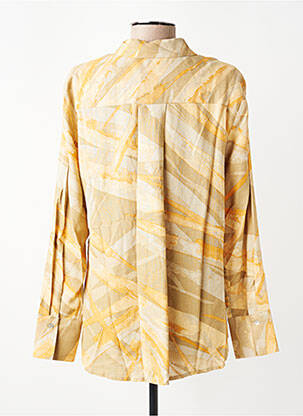Chemisier tissage crêpe manches longues orange YAYA femme