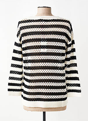 Pull maille ajourée manches 3/4 noir STREET ONE femme