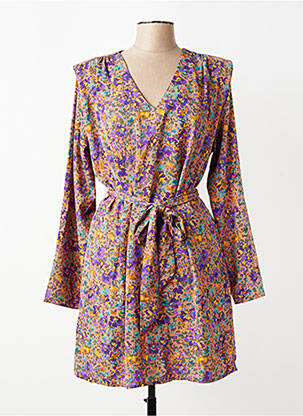 Robe courte manches longues manches longues beige ALMAE femme