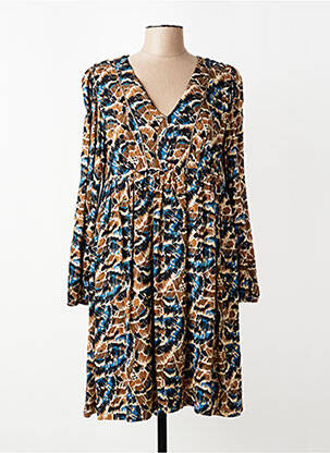 Robe mi-longue imprimé fantaisie manches longues noir LOLA ESPELETA femme