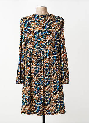 Robe mi-longue imprimé fantaisie manches longues noir LOLA ESPELETA femme