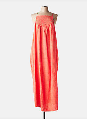 Robe longue tissage crêpe fines bretelles rose SUPERDRY femme