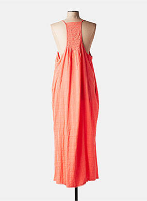 Robe longue tissage crêpe fines bretelles rose SUPERDRY femme