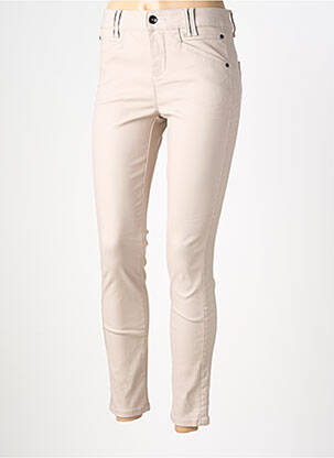 Pantalon slim tissage enduit taille normale beige STREET ONE femme