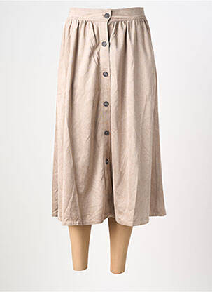 Jupe longue coupe évasée beige THE KORNER femme