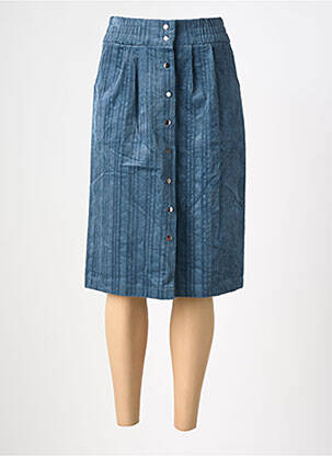 Jupe mi-longue stretch bleu SEE U SOON femme