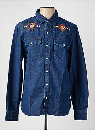 Chemise manches longues coupe cintrée bleu IRON AND RESIN homme