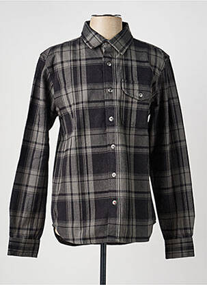 Chemise manches longues imprimé écossais noir IRON AND RESIN homme