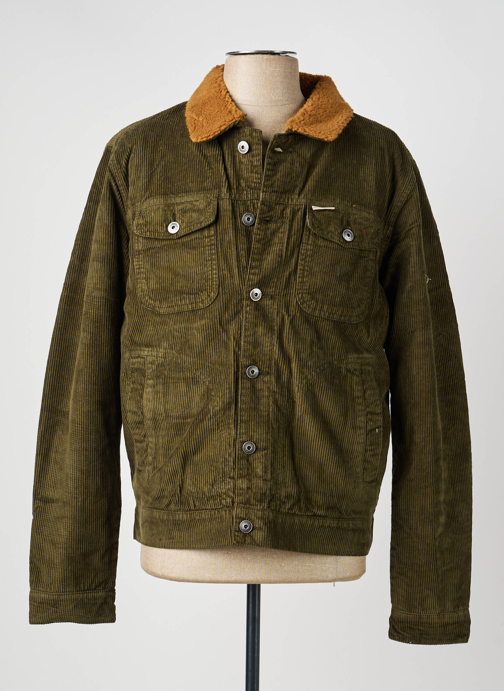 Veste casual finition intérieure fourrure synthétique vert IRON AND RESIN homme