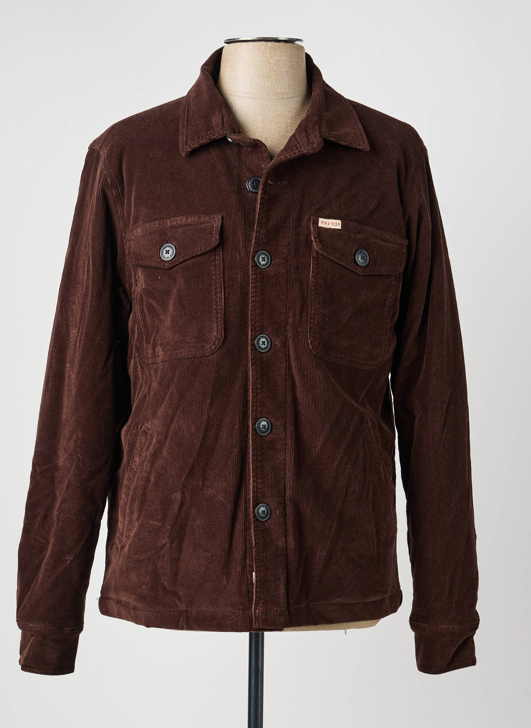 Veste casual fermeture boutonnée sur le devant marron IRON AND RESIN homme