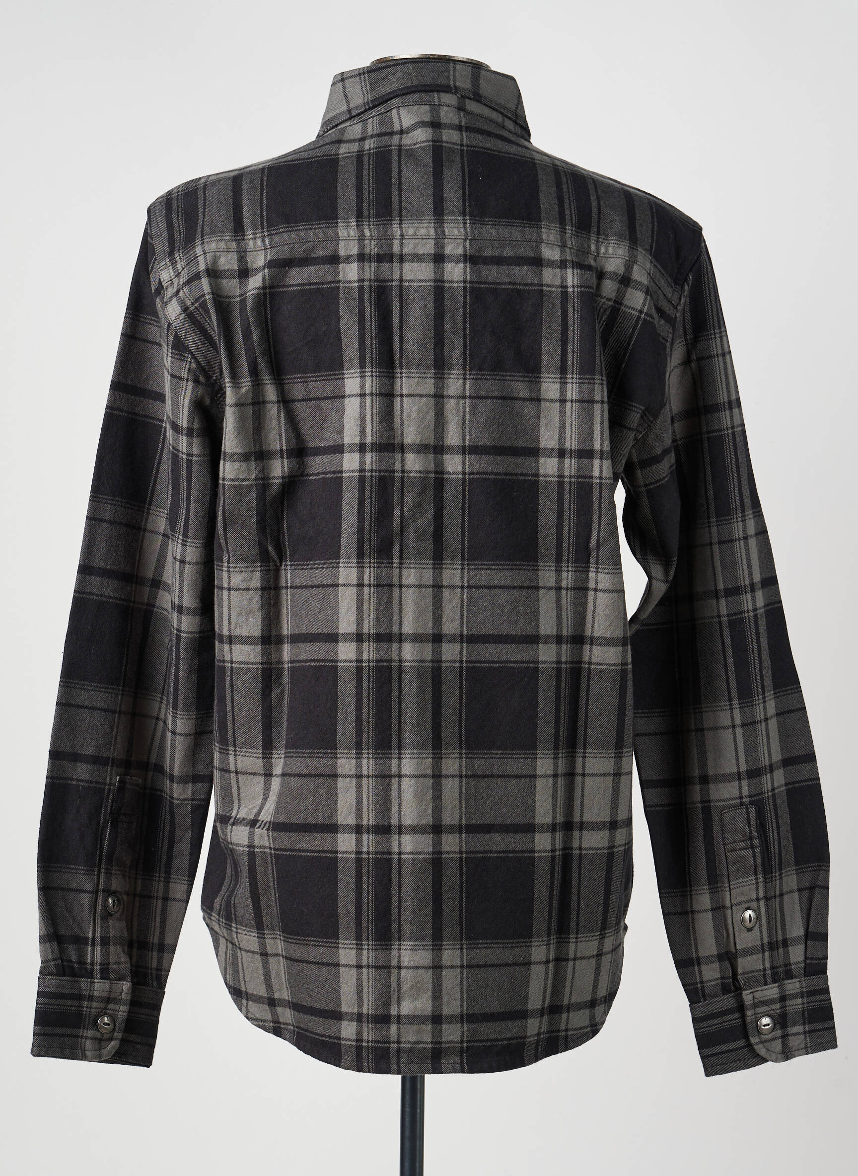 Chemise manches longues imprimé écossais noir IRON AND RESIN homme