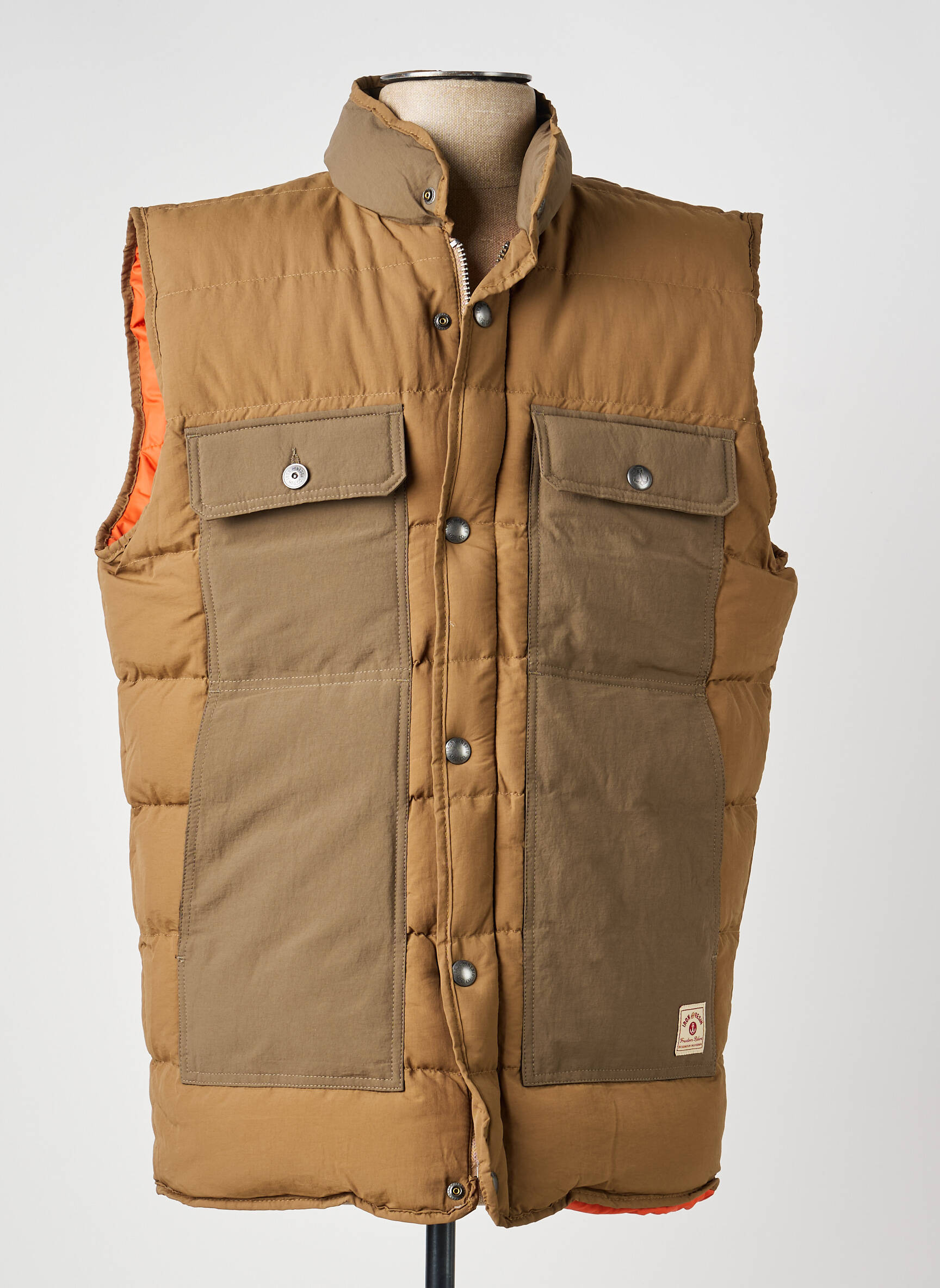 Doudoune poches sans capuche beige IRON AND RESIN homme