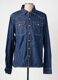 Chemise manches longues poches poitrine bleu IRON AND RESIN homme