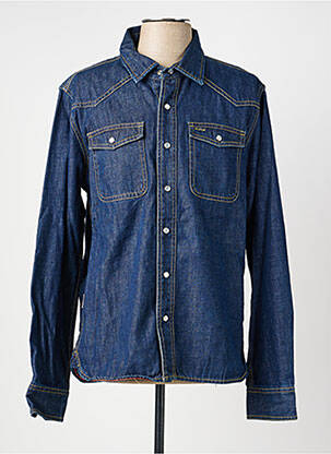 Chemise manches longues poches poitrine bleu IRON AND RESIN homme