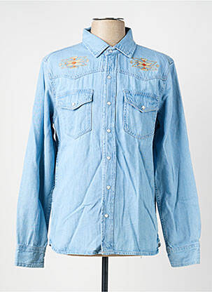 Chemise manches longues poches bleu IRON AND RESIN homme
