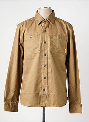 Chemise manches longues coupe droite marron IRON AND RESIN homme