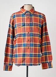 Chemise manches longues imprimé écossais orange IRON AND RESIN homme