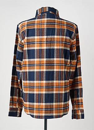 Chemise manches longues imprimé écossais bleu IRON AND RESIN homme
