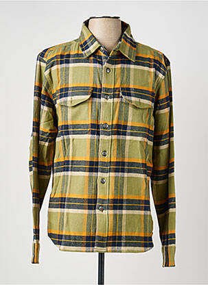 Chemise manches longues imprimé écossais vert IRON AND RESIN homme